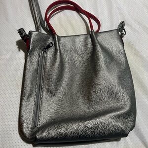Silver and Red Women's Bag